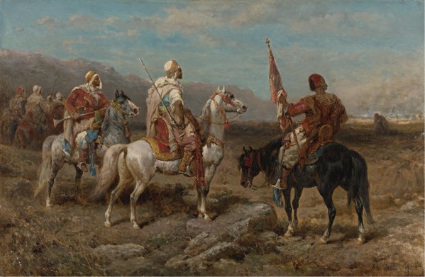 Arab caravan patrol by Adolf Schreyer